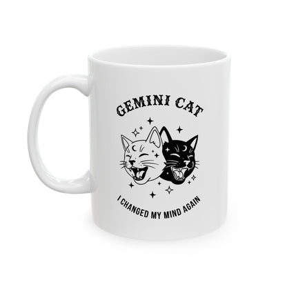 Cat Lover Ceramic Mug — "Gemini Cat " 11oz & 15oz Coffee Tea Cup